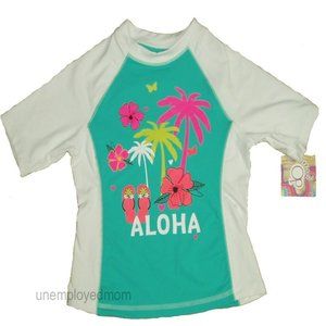 OP Girls Aloha Mystical Aqua Rash Guard Shirt